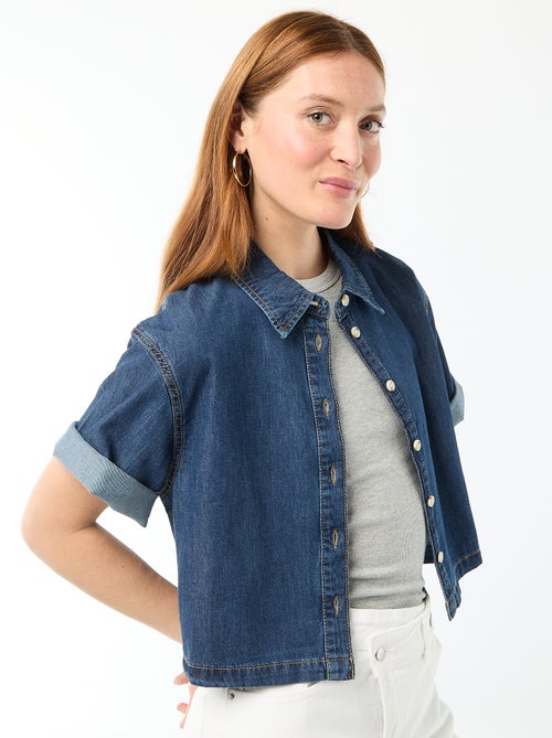 Denim blouse met 3/4 mouwen - Kiabi