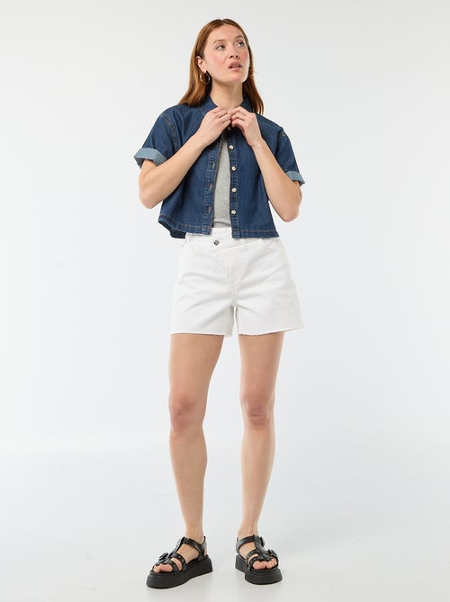Denim blouse met 3/4 mouwen - Kiabi