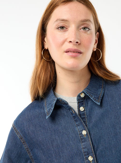 Denim blouse met 3/4 mouwen - Kiabi