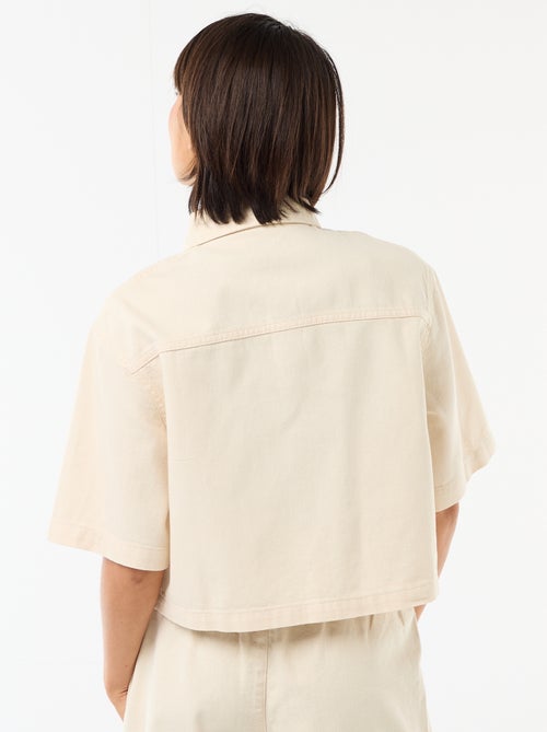 Denim blouse met 3/4 mouwen - Kiabi