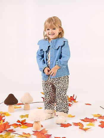 Denim blouse met Peter Pan-kraag