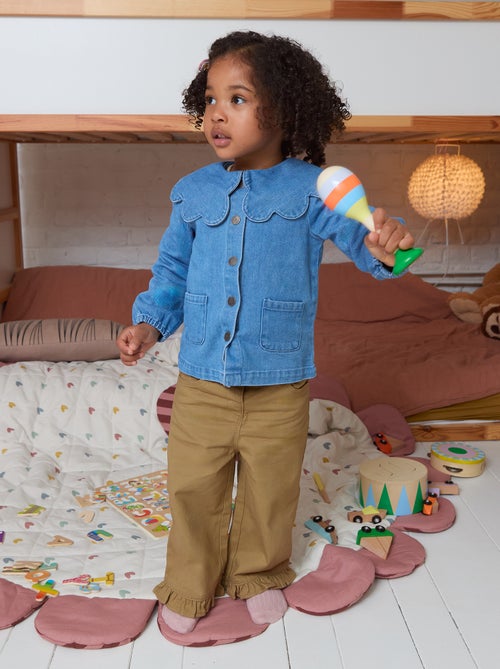 Denim blouse met Peter Pan-kraag - Kiabi