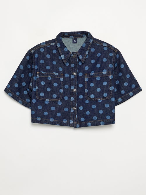 Denim blouse met stippen - Kiabi
