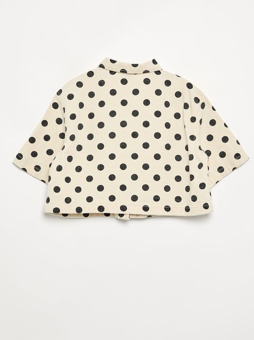 Denim blouse met stippen - Kiabi