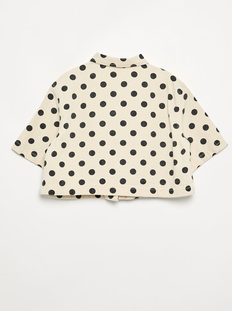 Denim blouse met stippen Wit - Kiabi