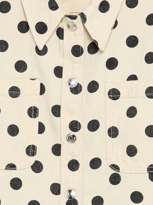 Denim blouse met stippen - Kiabi