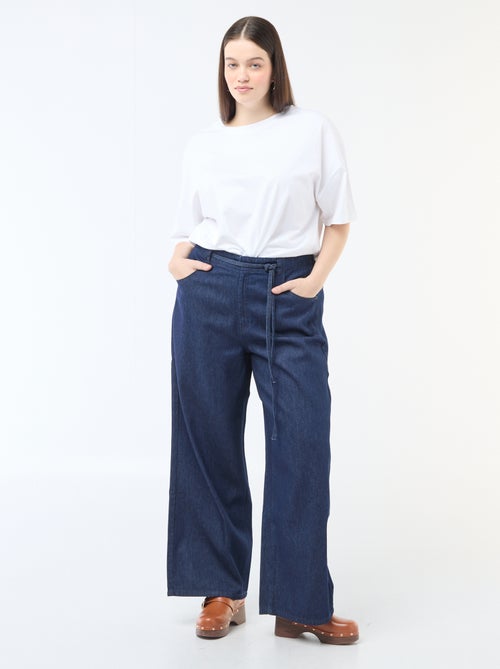 Denim broek / jeans met lage taille en wijde pijpen - Kiabi