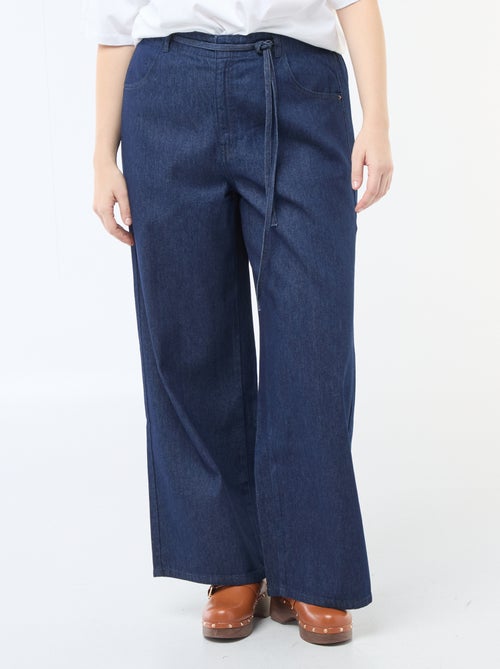Denim broek / jeans met lage taille en wijde pijpen - Kiabi