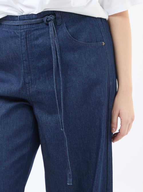 Denim broek / jeans met lage taille en wijde pijpen - Kiabi