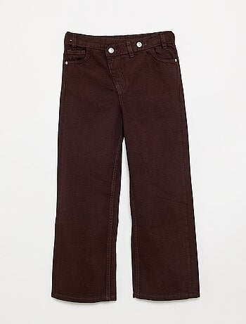Denim broek met asymmetrische knoopsluiting