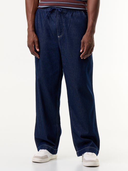 Denim broek met elastische taille - Kiabi
