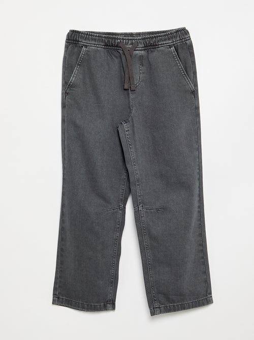 Denim broek met elastische taille - Kiabi