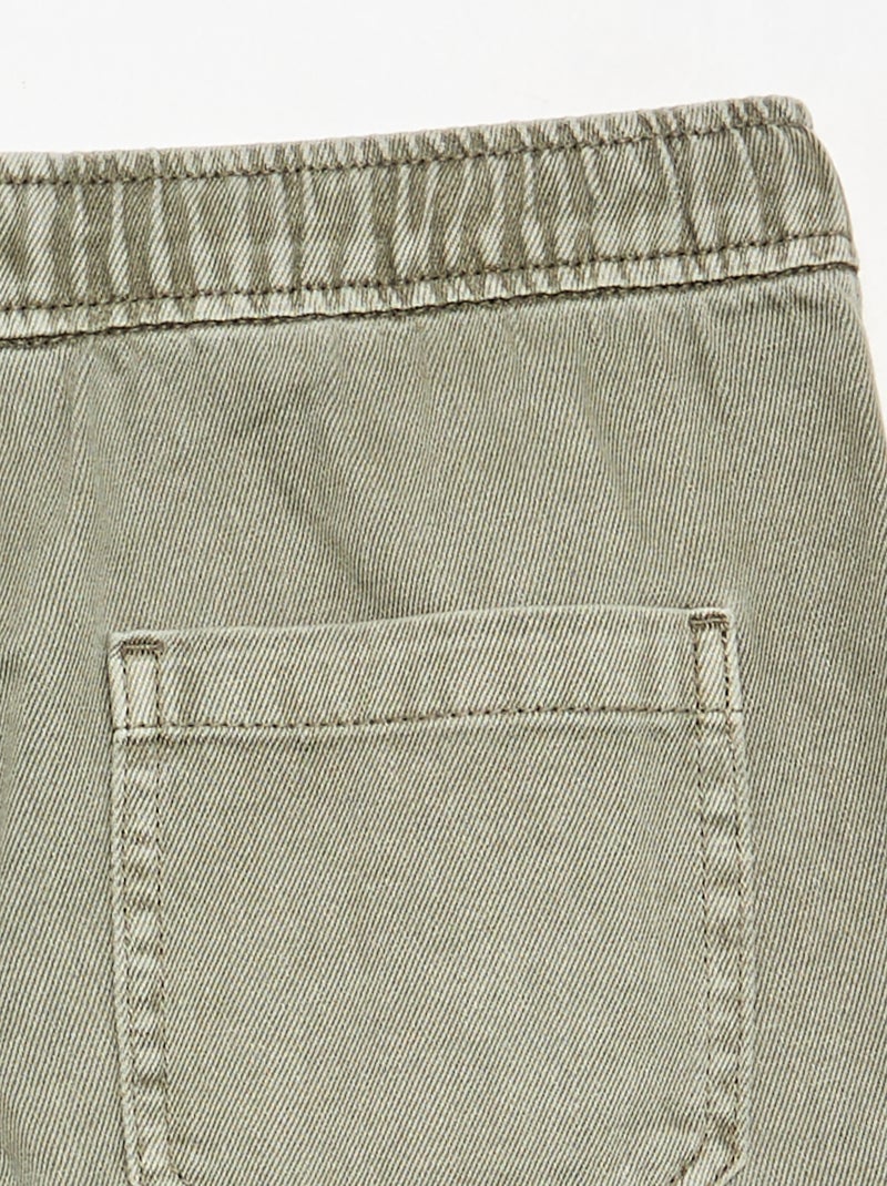 Denim broek met elastische taille Groen - Kiabi