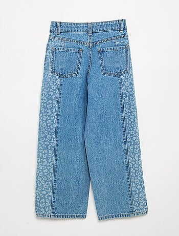 Denim broek met geprinte inzetten
