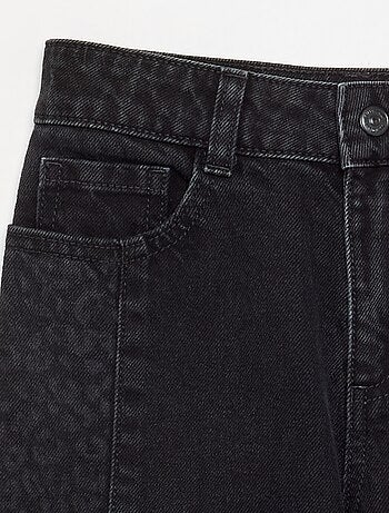 Denim broek met geprinte inzetten