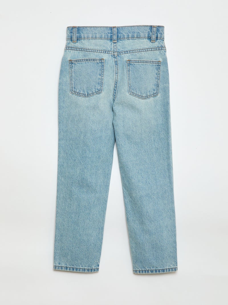Denim broek met hoge taille Blauw - Kiabi