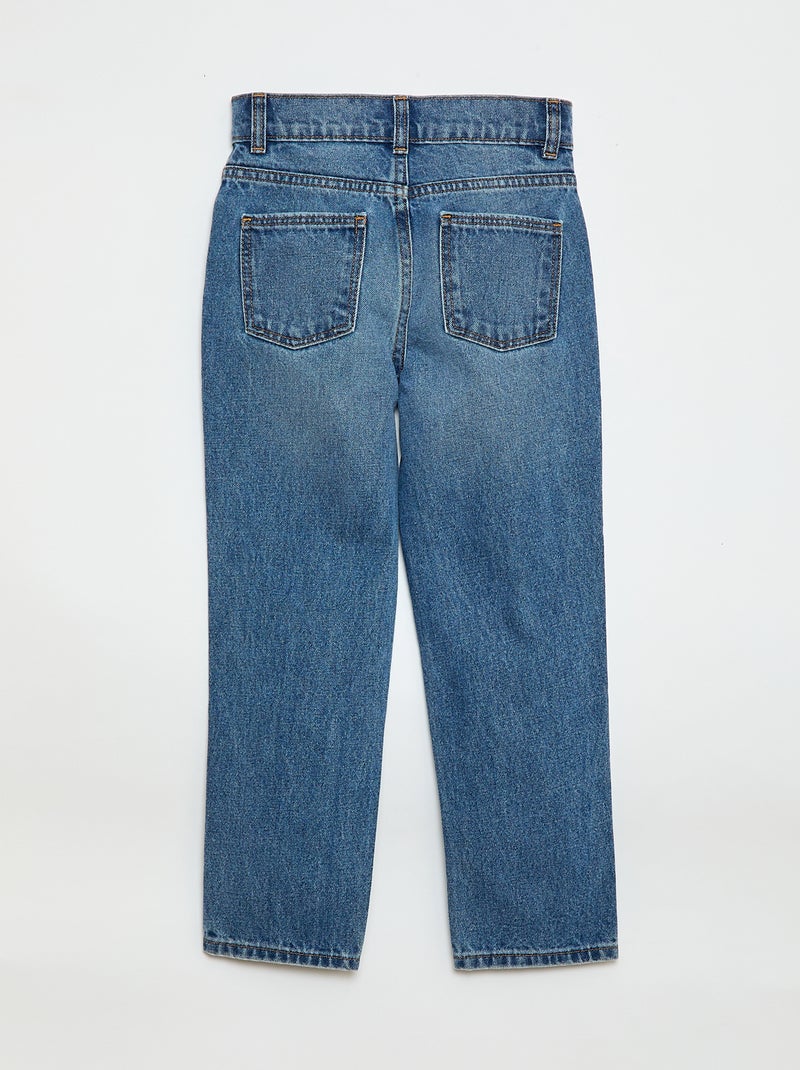 Denim broek met hoge taille Blauw - Kiabi