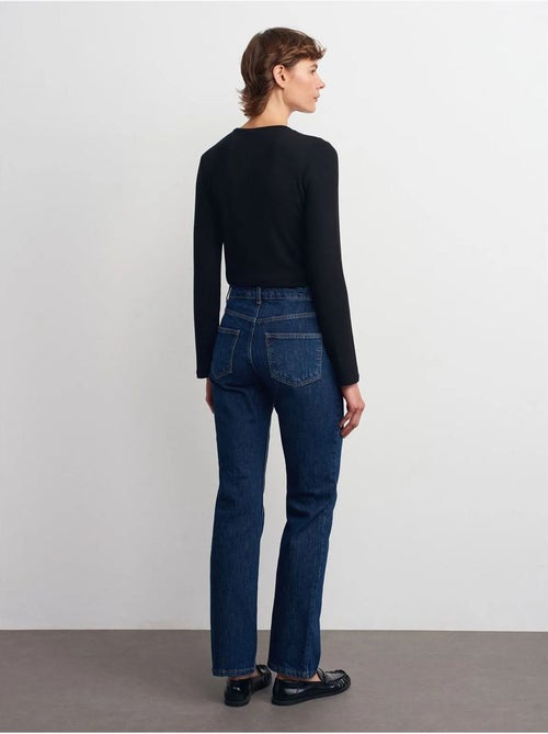 Denim broek met hoge taille en rechte pijp dilvin - Kiabi