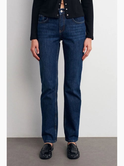 Denim broek met hoge taille en rechte pijp dilvin - Kiabi