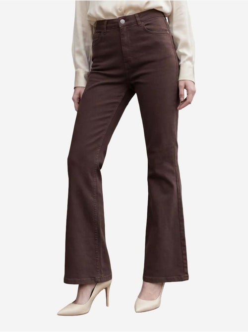 Denim broek met hoge taille en uitlopende pijpen my fashion - Kiabi Denim broek met hoge taille en uitlopende pijpen my fashion - Kiabi