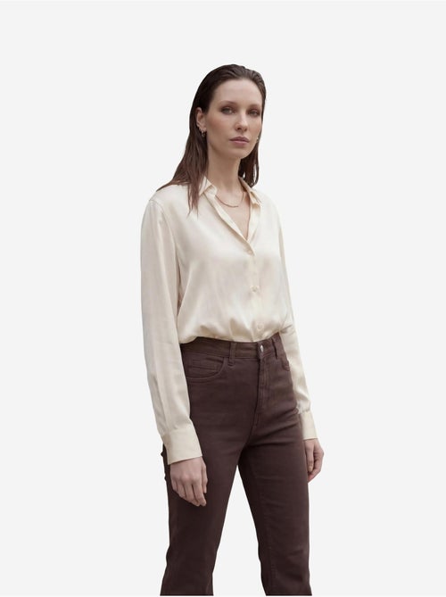 Denim broek met hoge taille en uitlopende pijpen my fashion - Kiabi Denim broek met hoge taille en uitlopende pijpen my fashion - Kiabi