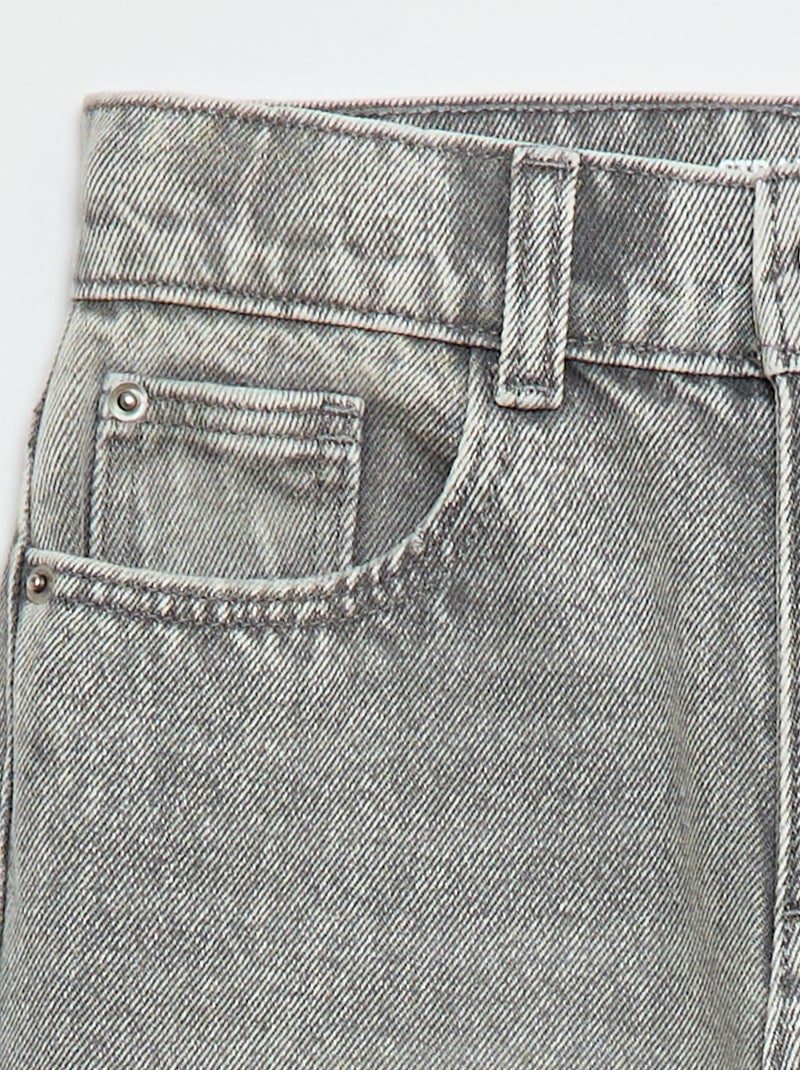 Denim broek met hoge taille Grijs - Kiabi