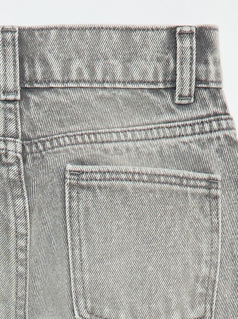 Denim broek met hoge taille Grijs - Kiabi