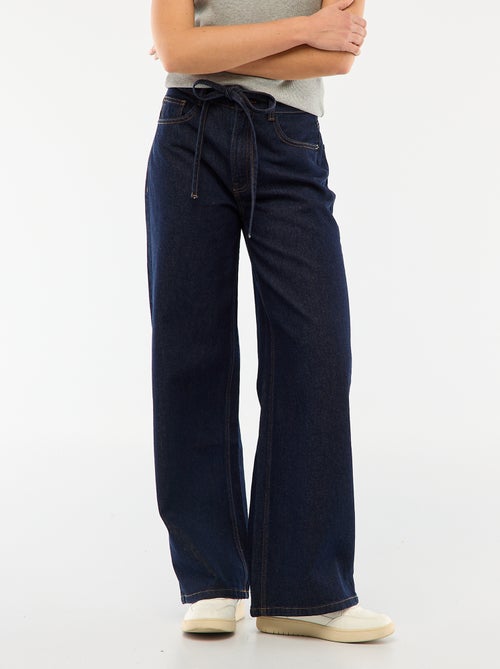 Denim broek met mini riem - Kiabi
