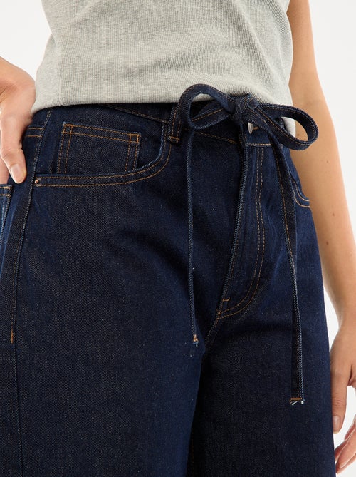 Denim broek met mini riem - Kiabi