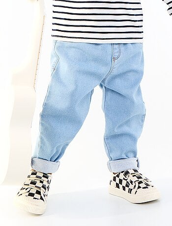 Denim broek met omgeslagen pijpen