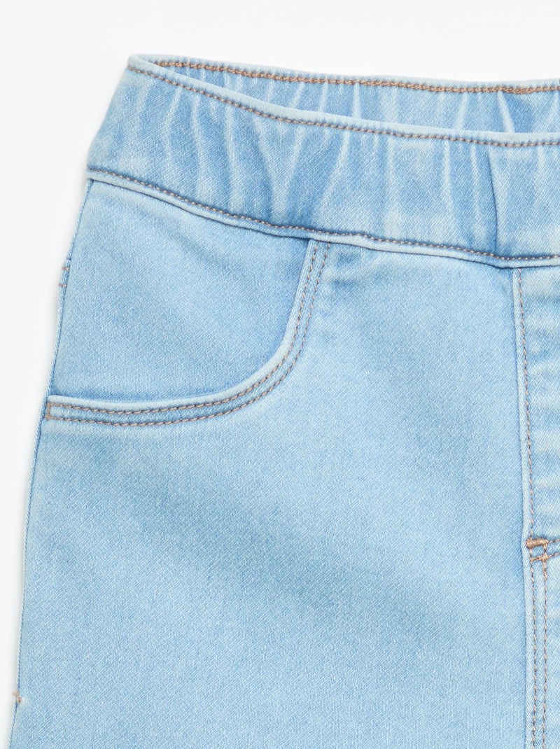 Denim broek met omgeslagen pijpen Blauw - Kiabi
