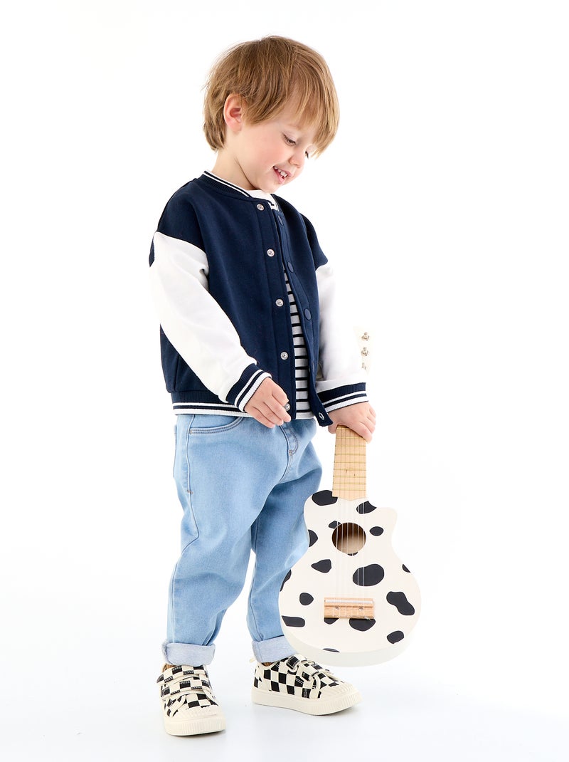 Denim broek met omgeslagen pijpen Blauw - Kiabi