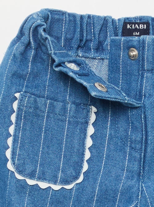 Denim broek met opgestikte fantasiezakken - Kiabi Denim broek met opgestikte fantasiezakken - Kiabi