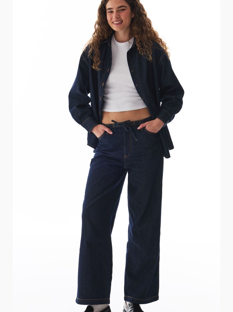 Denim broek met rechte pijp penti Ultramarijnblauw - Kiabi