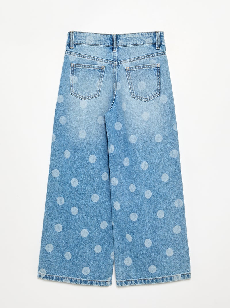 Denim broek met stippen Blauw - Kiabi