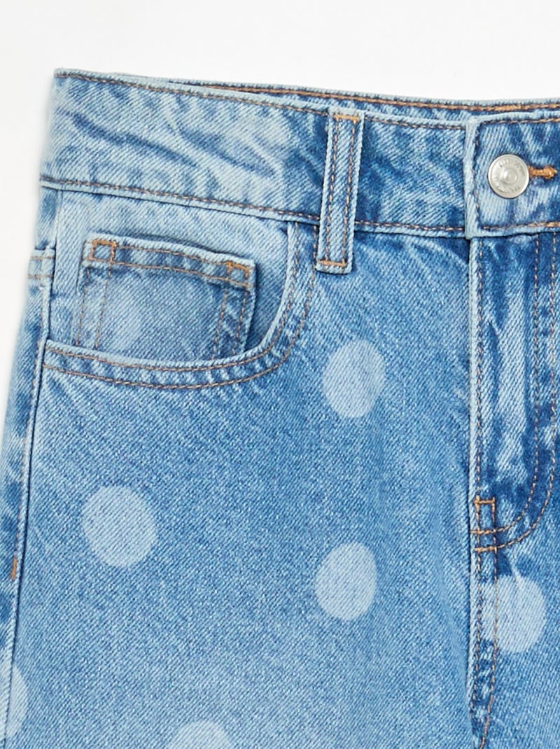 Denim broek met stippen Blauw - Kiabi
