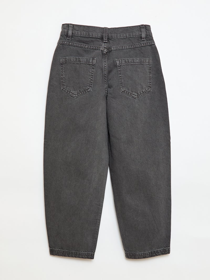 Denim broek met wijde ballonpijpen Grijs - Kiabi