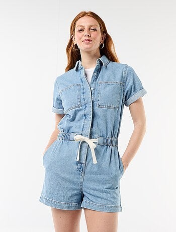 Denim combishort