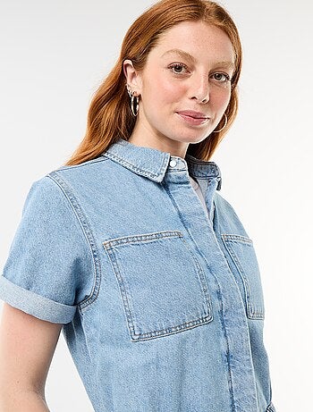 Denim combishort