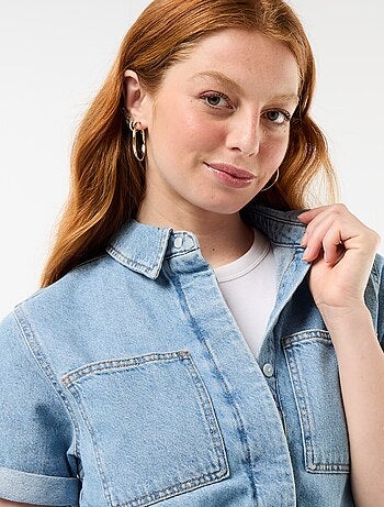 Denim combishort