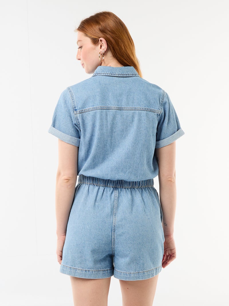 Denim combishort Blauw - Kiabi