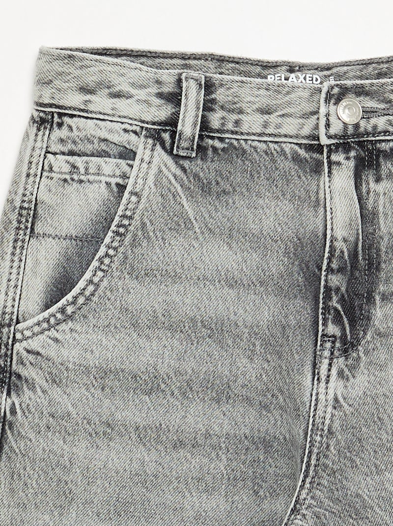 Denim coupe droite à 5 poches Gris - Kiabi