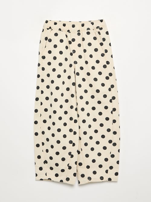 Denim forme barrel imprimé 'pois' - Kiabi Denim forme barrel imprimé 'pois' - Kiabi
