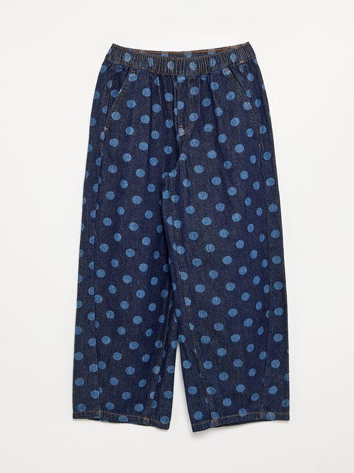 Denim forme barrel imprimé 'pois' - Kiabi