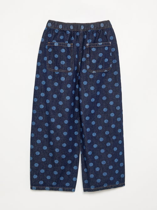 Denim forme barrel imprimé 'pois' - Kiabi