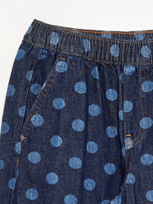 Denim forme barrel imprimé 'pois' - Kiabi