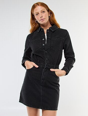 Denim hemdjurk