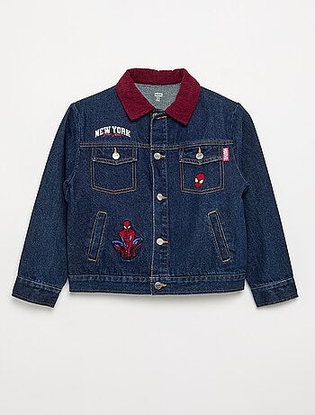 Denim jas 'Marvel' 'Spiderman' met contrasterende kraag