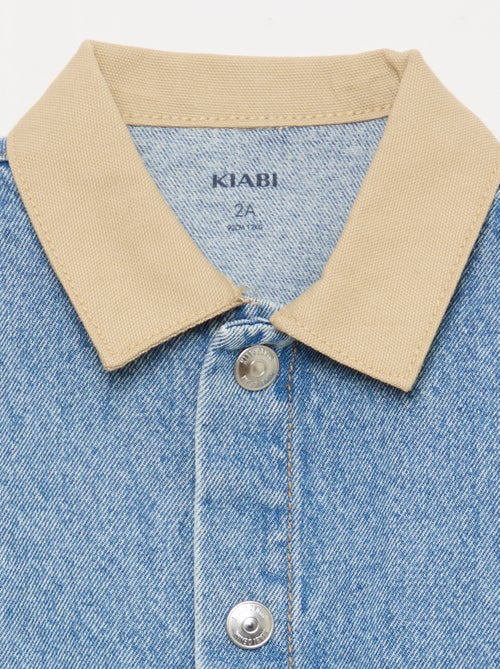 Denim jas met contrasterende puntkraag - Kiabi
