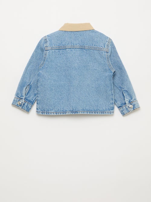 Denim jas met contrasterende puntkraag - Kiabi